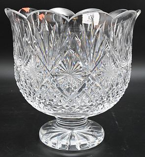 Large Waterford Crystal Center Bowl, having footed base marked for Waterford, signed in script and signed Edward H, height 10 inches.