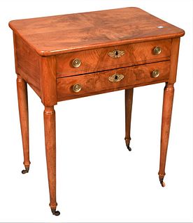 George IV Burlwood Stand, having lift top with mirror and one drawer, circa 1830, height 28 inches, top 16" x 23 1/2".