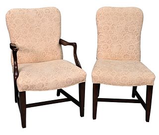 Set of Six Edward Farrell Upholstered Dining Chairs.