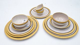 12 Piece Group of Saturday Evening Girls Pottery, to include 2 dinner plates, 2 luncheon plates, 2 salad plates, 2 saucers, 2 cups, 2 soup bowls, whit