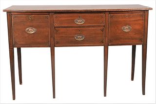 George IV Mahogany Sideboard, having inlaid flowers, circa 1800, height 38 inches, top 20" x 58".