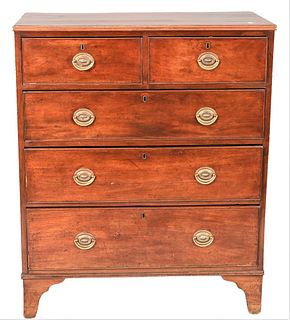 George IV Mahogany Two Over Three Drawer Chest, height 44 inches, top 19" x 36 1/2".