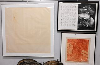 Five Piece Lot, to include Linda Heiliger (American), Cream Light, 1981, ektacolor print, old label on verso, 40" x 40";  Janez Bernik (Slovene, 1933 