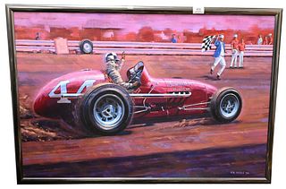 R. Steele, Victory Car Race, oil on canvas, Schmidt Spl St. Louis, MO, signed right Steele 88, 23 1/2" x 35 1/2".