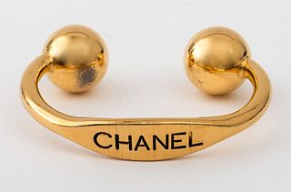 Chanel Gold Tone Metal Bangle