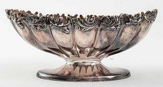 Gorham Sterling Oval Scalloped Edge Bowl, 19th C.