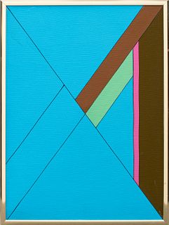Kenneth Licht Geometric Painting Acrylic on Canvas