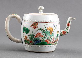 Chinese Famille Verte Porcelain Teapot
