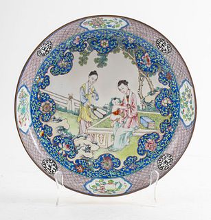 Chinese Canton Enamel Plate