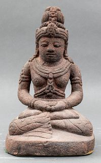 Indonesian Andesite Bodhisattva Sculpture