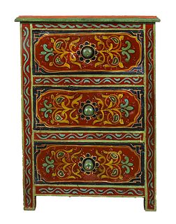 Tibetan Paint Decorated Chest of Drawers