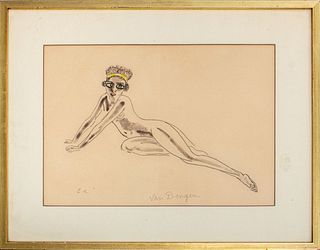 Kees van Dongen "Reclining Nude" Lithograph