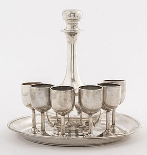 A.C. Sterling Silver Decanter Set, 8