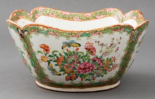 Chinese Rose Medallion Bird and Butterfly Bowl