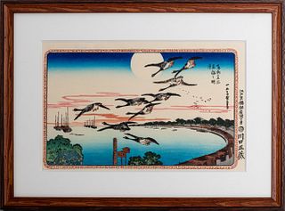 After Hiroshige "Full Moon at Takanawa" Woodblock