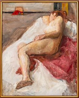 Maher Reclining Nude Oil on Canvas