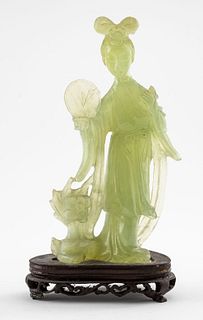 Chinese Carved Jade Figure of a Beauty