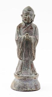Chinese Bronze Sculpture of a Monk