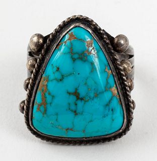 Native American Navajo Silver Turquoise Ring