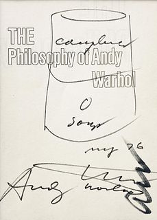 Andy Warhol - "The Philosophy of Andy Warhol" Original Soup Can Drawing