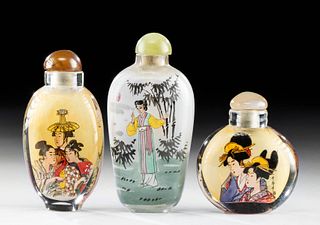 19th C. Chinese Qing Dynasty Glass Snuff Bottles (3)