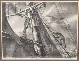 John A. Noble Lithograph Mast & Man