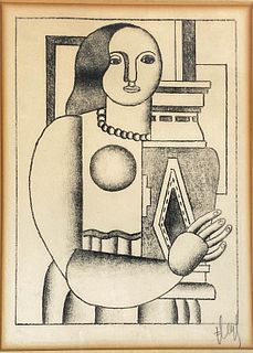 Fernand Leger Woman Holding a Vase Lithograph