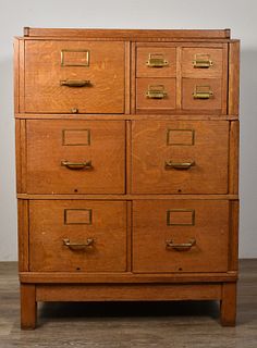 Sectional Library Filing Cabinet and Card Catalog