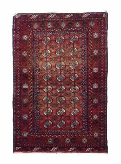 Vintage Afghan Bokhara Rug, 3'10" x 5'9"