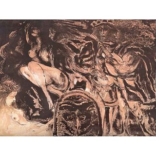 FRANCISCO CORZAS, Nocturno, Firmada Litografía 53 / 150, 59.5 x 79.7 cm