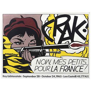 ROY LICHTENSTEIN, Crack I Now, Mes Petits . Pour La france I, 1963, Firmada Litografía Offset S/N, 51 x 72 cm