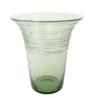 Steuben Threaded Controlled Bubble Vase