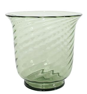 Steuben Green Glass Vase