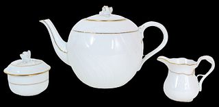 3 Pc Herend Hungary Porcelain Teapot