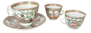 Antique Chinese Rose Medallion Teacups
