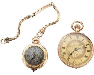 (2) Vintage14K Wrist Watch & Pocket Watch