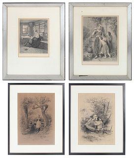 (4) Collection of Framed Etchings & Prints