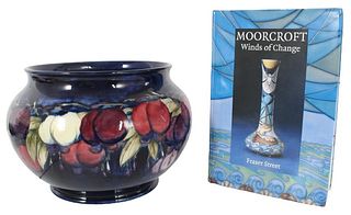 Moorcroft Jardiniere Decorated w Fruit with Book