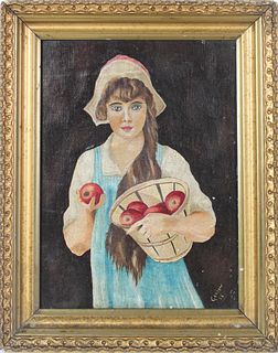 Gordon (1916) Oil on Board, Girl with Apples