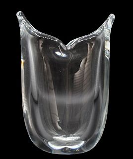 Kosta Boda Clear Glass Vase. 