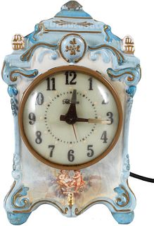 French Blue Enamel Clock