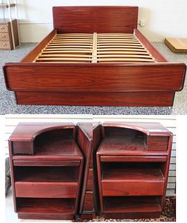 Brouer Rosewood Bed Frame & Nightstands