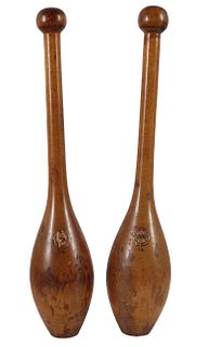 (2) Antique Wooden Bowling Pins