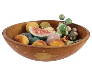 Stone Fruit in Wooden Bowl