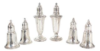 (3) Pairs of Sterling Silver Weighted S&P Shakers