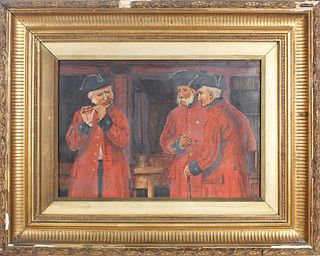 Antique Painting of British Soldiers, Signed O/C