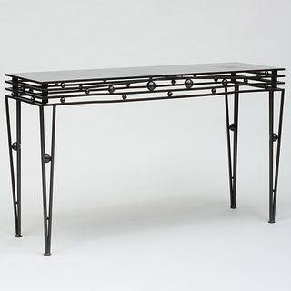 Contemporary Black Painted Metal Console Table