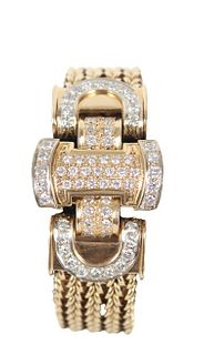 Exquisite 2 Pc Diamond & 14k Gold Bracelet/Pendant
