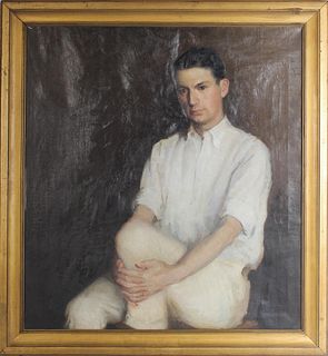 John Breck (1860-1899) Amer, Portrait, Oil/Canvas