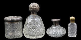 Collection Antique Perfume Sterling/Plate Objects